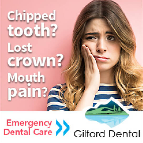 Gilford Dental emergency service digital ad