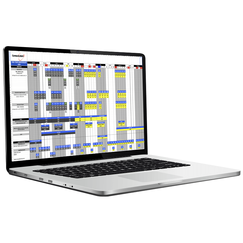 a marketing plan on a laptop screen